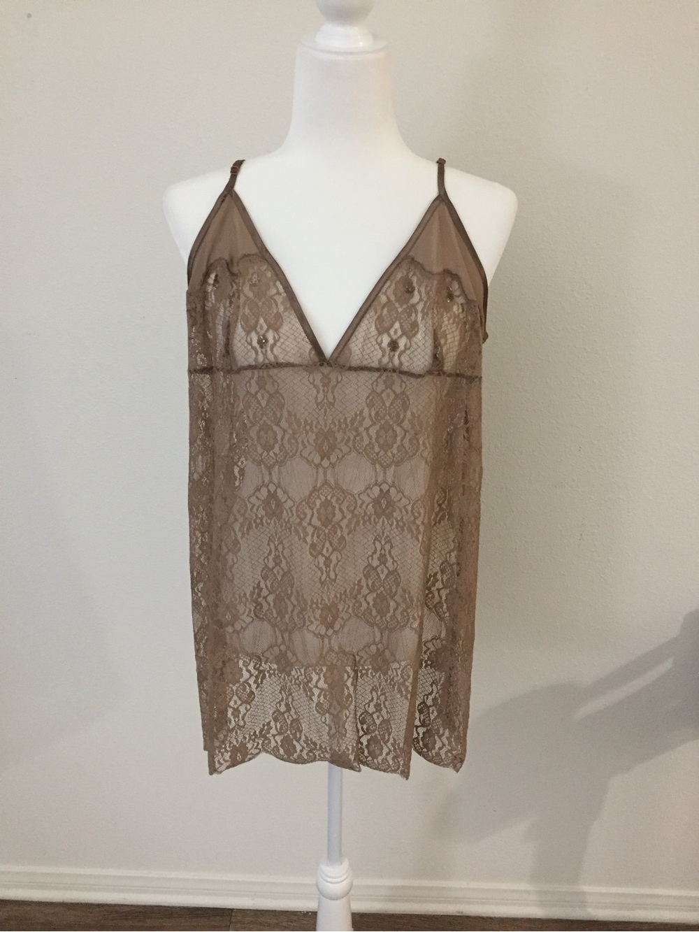 Valerie Stevens Brown Lace Camisole